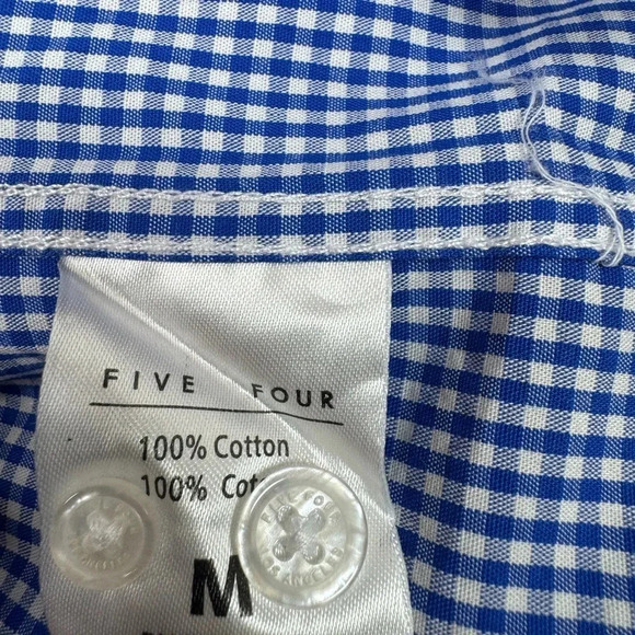 Five Four Men’s Long Sleeve Button Down Dress Shirt Blue/White‎ Check NWT Medium - Picture 6 of 7